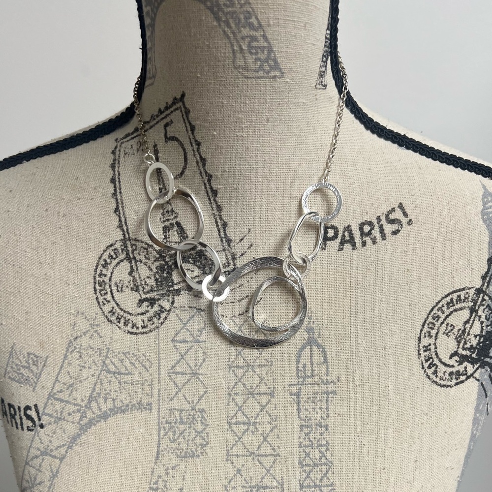 Y2K Silver Statement Necklace